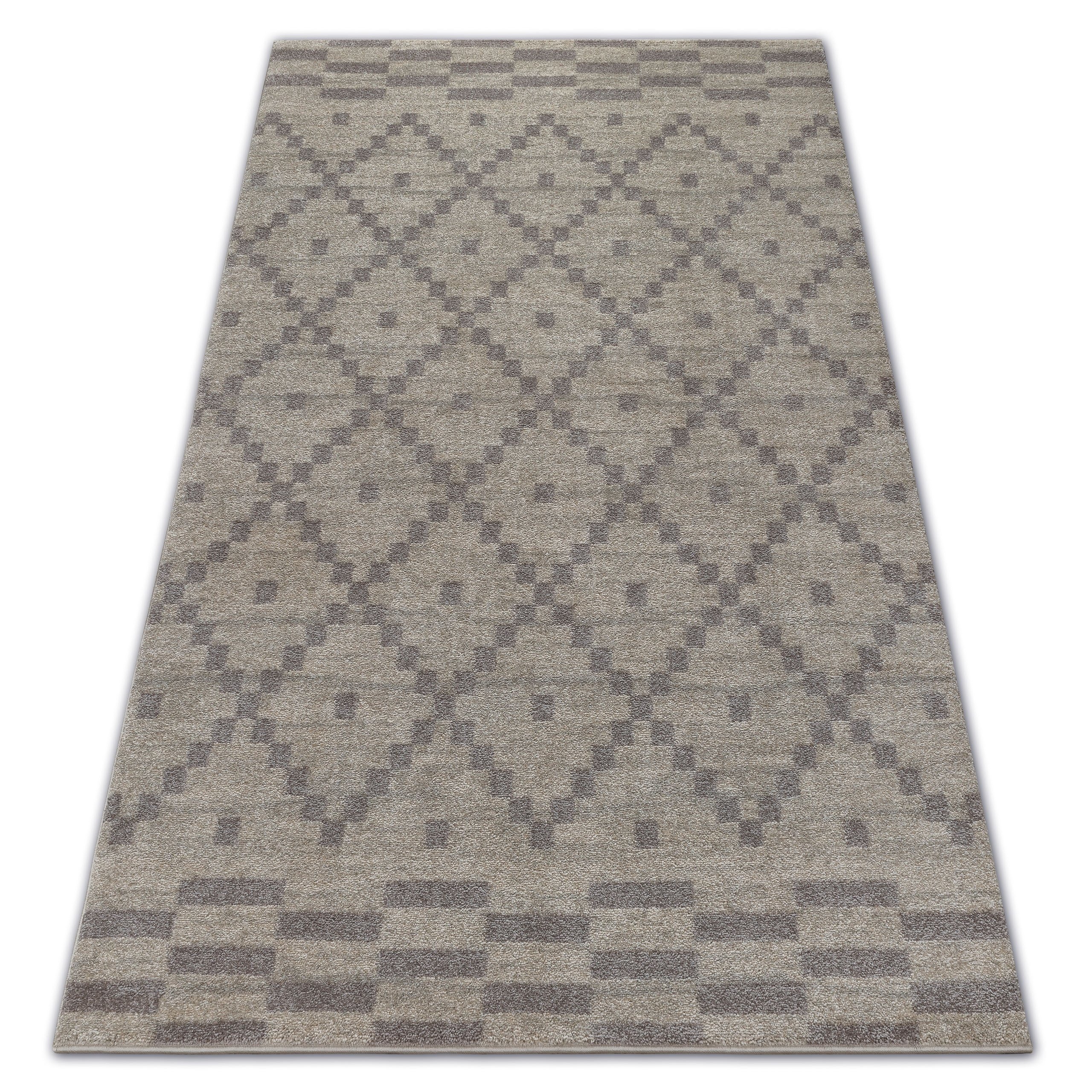 Dywan SOFT 8047 RUTA BOHO krem / jasny brąz beżowy 120x170 cm