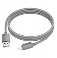 Kable USB - Kabel USB A do Lightning Hoco 2,4A 1 m X113 szary - miniaturka - grafika 1