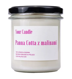 Świece - YOUR CANDLE (ŚWIECE SOJOWE) ŚWIECA SOJOWA PANNA COTTA Z MALINAMI 300 ml - YOUR CANDLE - grafika 1