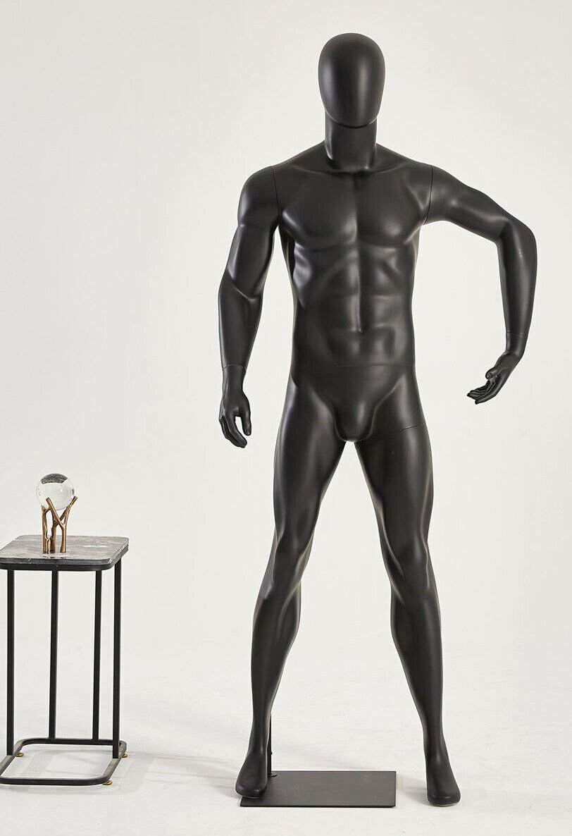 AB121-8 Man Basketball Eurotondisplay Sportowe manekiny mężczyzna kobieta czarny matowy rower pozycja koszykówka piłka nożna lub bieganie aktywna postawa Piękna i wysoka jakość