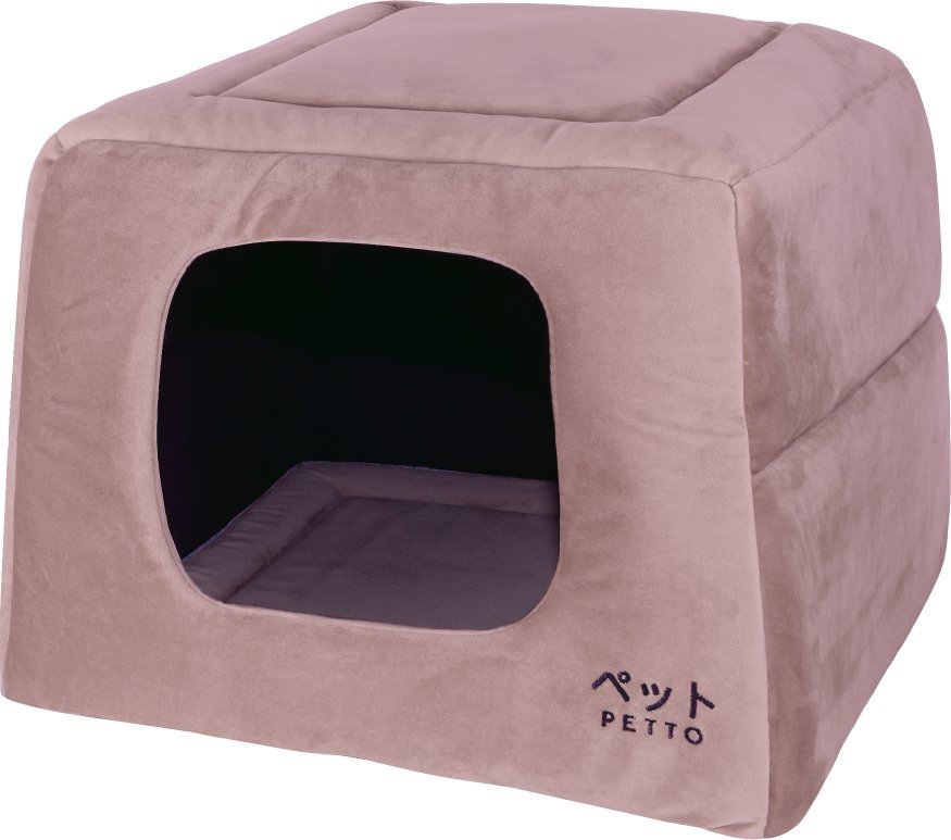 PETTO Domek legowisko 2w1 Uchi Velvet Różowy