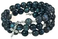 Biżuteria religijna - Różaniec - bransoletka "Ciemny turkus" - miniaturka - grafika 1