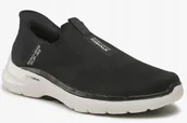 Sneakersy męskie - Skechers Buty Męskie Sneakersy Go Walk 6 Easy On Czarne 43 Eu - miniaturka - grafika 1