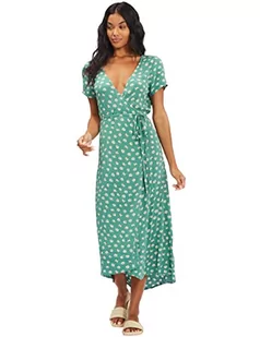 BILLABONG Damska sukienka z przodu średnia długość na co dzień, Island Green, S - Sukienki - miniaturka - grafika 1