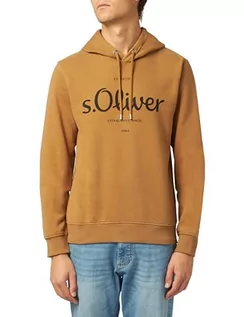 Bluzy męskie - s.Oliver Sales GmbH & Co. KG/s.Oliver Męska bluza z logo z kapturem, brązowy, S - grafika 1