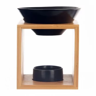 Kominek zapachowy bambusowy porcelanowy czarny 12x11x14 cm kod: O-822254 - Zapachy do domu - miniaturka - grafika 1