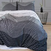 Pościel - Darymex Pościel z mikrofibry 160x200 biała szara czarna pasy fale 12204 - miniaturka - grafika 1