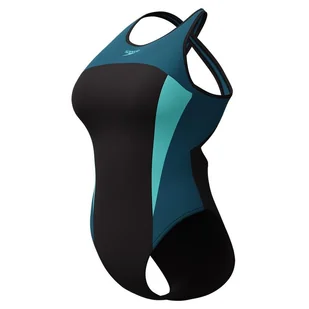 Strój pływacki jednoczęściowy damski Speedo High Neck Splice Cross Back - Stroje kąpielowe - miniaturka - grafika 1