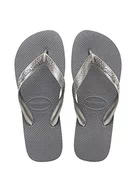 Klapki i japonki damskie - Havaianas Damskie japonki Top Tiras, srebrny - STEEL GREY - 25/26 EU - miniaturka - grafika 1