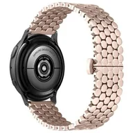 Akcesoria do smartwatchy - Pasek BELINE Metal Honeycomb do Watch (szerokość paska 20 mm) Różowo-złoty - miniaturka - grafika 1
