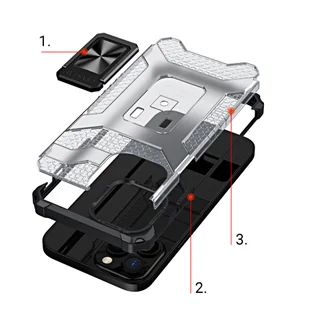 Crystal Ring Case pancerne hybrydowe etui pokrowiec + magnetyczny uchwyt iPhone 12 Pro czerwony - Etui i futerały do telefonów - miniaturka - grafika 7