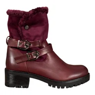 Botki damskie - Marquiz Ciepłe Workery Z Futerkiem czerwone - ButyModne - miniaturka - grafika 1