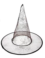 Dodatki do strojów karnawałowych - Kapelusz Wiedźmyw Srebrne Pająki - miniaturka - grafika 1