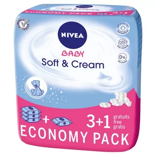 Nivea Baby CHUSTECZKI SOFT & CREAM 3+1 4X63szt. 86253 - Chusteczki nawilżane - miniaturka - grafika 2