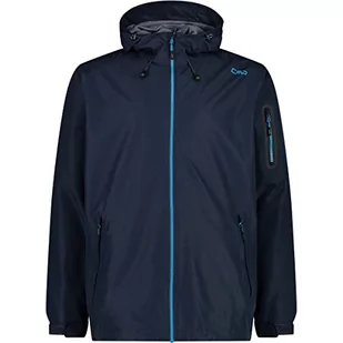 CMP - męska kurtka przeciwdeszczowa ze stałą czapką, Black Blue, 52 - Kurtki męskie - miniaturka - grafika 1