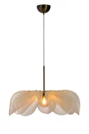 Lampy sufitowe - Lampa wisząca z beżowym, nietypowym abażurem 108661 z serii STYRKA - miniaturka - grafika 1