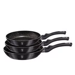 Berlinger Haus ZESTAW 3 PATELNI GRANITOWYCH BH-6903 CARBON PRO 6903 - Zestawy garnków i patelni - miniaturka - grafika 2