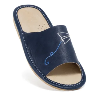 Kapcie dziecięce pantofle domowe skórzane lekkie i wygodne z latawcem - Buty dla dziewczynek - miniaturka - grafika 1