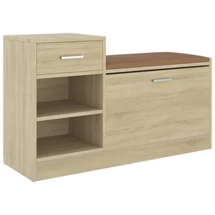 vidaXL Ławka z miejscem na buty, dąb sonoma, 94,5x31x57 cm, płyta - Szafki na buty - miniaturka - grafika 1