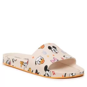 Klapki i japonki damskie - Klapki Melissa - Beach Slide + Mickey A 33759 Beige/Yellow/Black AK250 - grafika 1