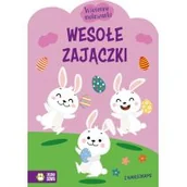 Kolorowanki, wyklejanki - Wiosenne malowanki. Wesołe zajączki - miniaturka - grafika 1