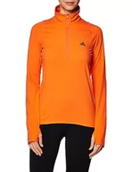 Bluzy damskie - adidas Damska bluza (Long Sleeve) Rn Fast 1/2 Zip, Semi Impact Orange, HK9019, M - miniaturka - grafika 1