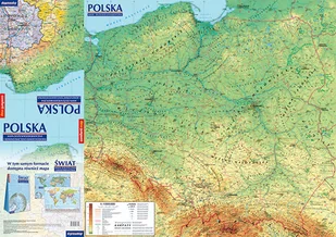 Polska. Mapa ogólnogeograficzna i administracyjno-samochodowa. Mapa ścienna 1:1 400 000 - Atlasy i mapy - miniaturka - grafika 1