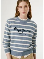Swetry damskie - Pepe Jeans Sweter "Caprice" w kolorze kremowo-szaroniebieskim - miniaturka - grafika 1