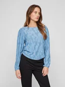 Bluzki damskie - Vila Bluzka "Adele" w kolorze błękitnym - miniaturka - grafika 1