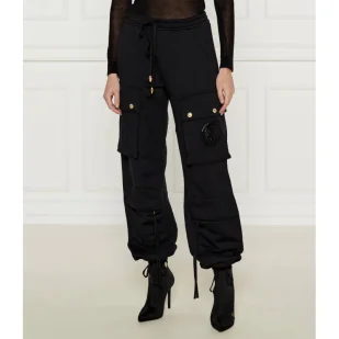 Just Cavalli Spodnie cargo Loose fit - Spodnie damskie - miniaturka - grafika 1