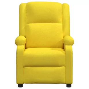 Lumarko Rozkładany fotel masujący, jasnożółty, obity tkaniną - Fotele - miniaturka - grafika 4