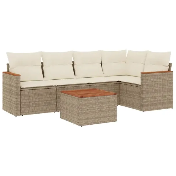 Zestaw mebli ogrodowych modułowych, beżowy, rattan PE, wymiary: 62x62x69