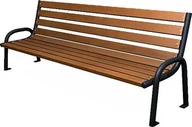 Ławki ogrodowe - Elior Stalowa ławka parkowa Valkiria 2V - palisander - miniaturka - grafika 1