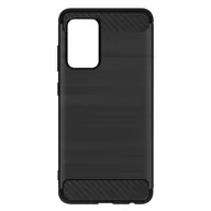 Etui i futerały do telefonów - Elastyczne, wzmocnione etui Samsung Galaxy A52 z efektem szczotkowanego włókna węglowego w kolorze czarnym - miniaturka - grafika 1