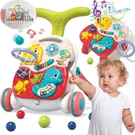 Zabawki zręcznościowe - CHODZIK PCHACZ INTERAKTYWNY EDUKACYJNY 5W1 PANEL KOSZYKÓWKA DLA DZIECI 12M+ - miniaturka - grafika 1