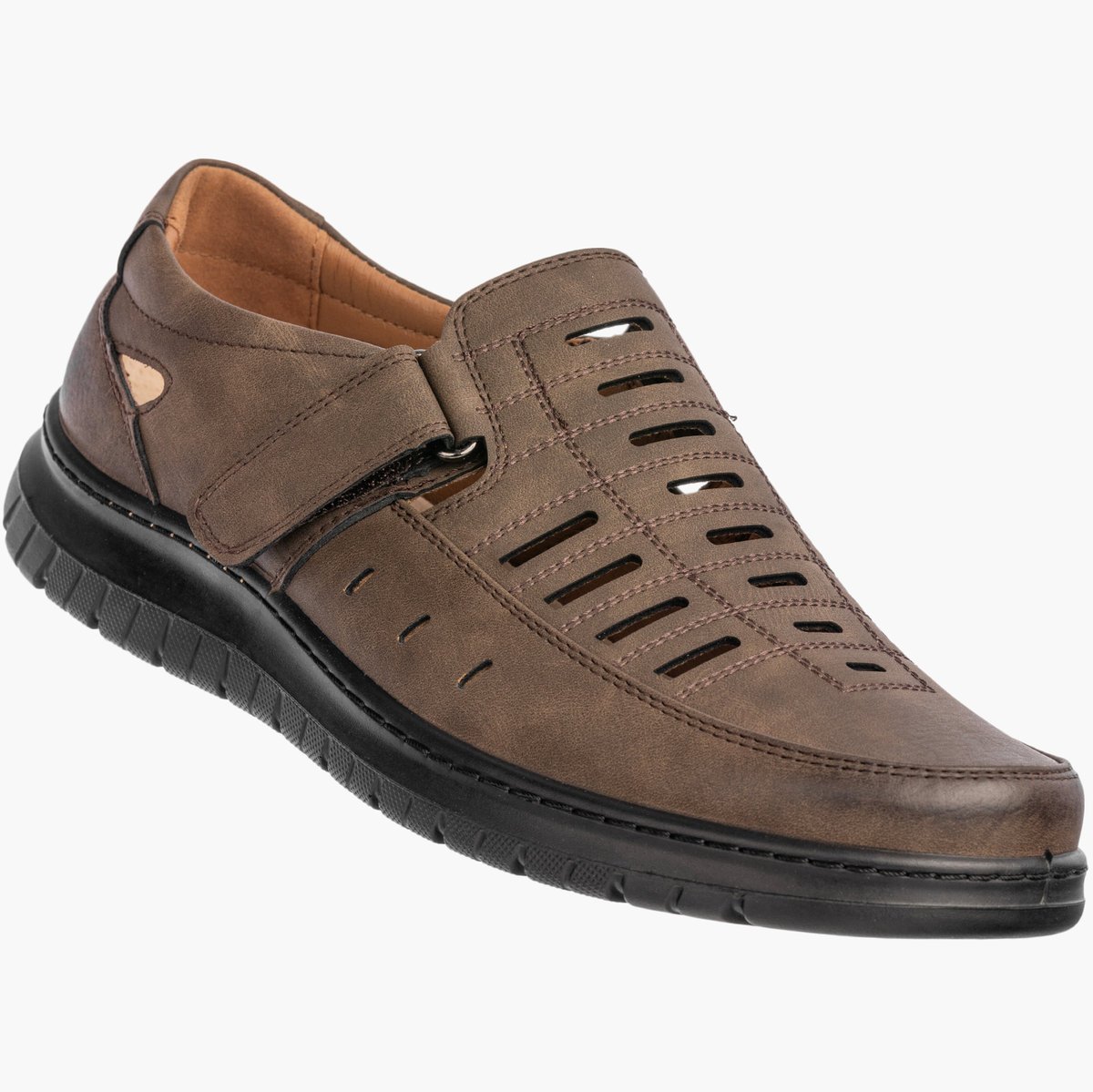 Półbuty Męskie Ekoskóra Eleganckie Buty Brązowe Unisoft 26MN-9743 45