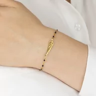 Bransoletki - Bransoletka STAL SZLACHETNA POZŁACANA skrzydło - miniaturka - grafika 1