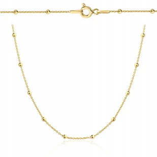 Złoty naszyjnik choker kulki srebro 925 zł 50 cm - Naszyjniki - miniaturka - grafika 1