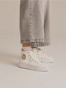 Buty dla dziewczynek - Reserved - Wysokie trampki Pusheen - złamana biel - miniaturka - grafika 1