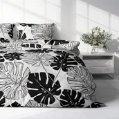Pościel - Faro, Pościel microfibra 140x200+70x90 Harmony Czarne i białe monstery - miniaturka - grafika 1