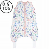 Śpiworki dla dzieci - LETNI ŚPIWOREK MUŚLINOWY Z NOGAWKAMI 56-68 XS 0,5 TOG BAWEŁNA 100% - miniaturka - grafika 1