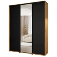 Szafy - Minio go for it, Szafa z drzwiami przesuwnymi Vado, 200 x 45 cm, dąb artisan/czarny/czarny - miniaturka - grafika 1