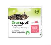 Bayer Dronspot dla średnich kotów 2,5-5kg  przeciwko pasożytom 2 x 0,75ml