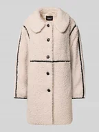 Płaszcze męskie - Płaszcz z futerka o kroju regular fit z paskami w kontrastowym kolorze model ‘RUBI’ - miniaturka - grafika 1