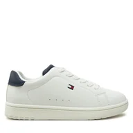 Buty dla chłopców - Sneakersy Tommy Hilfiger Low Cut Lace-Up Sneaker T3X9-33848-1355 M Biały - miniaturka - grafika 1