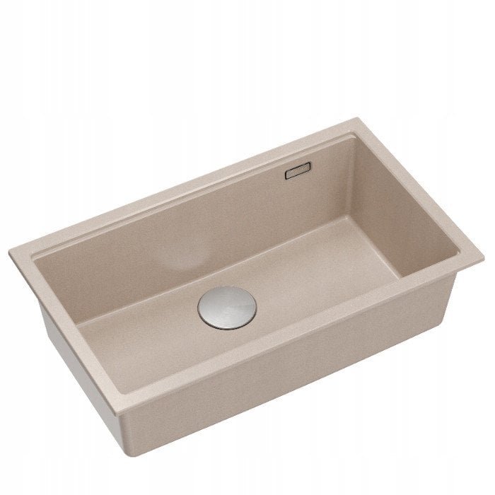 Quadron LOGAN 110 GraniteQ zlewozmywak pearl beige 76x45x23,5 cm 1-komorowy wpuszczany z syfonem manualnym stal szlachetna