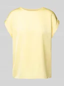 Bluzki damskie - T-shirt z prążkowanym, okrągłym dekoltem model ‘ELLETTE’ - miniaturka - grafika 1