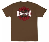 Koszulki męskie - t-shirt INDEPENDENT ROSE SPAN HEAVYWEIGHT T-SHIRT DARK CHOCOLATE - miniaturka - grafika 1