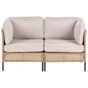 Sofy ogrodowe - Sofa ogrodowa dla 2 osób OMEGANA Technorattan Jasnobeżowy - miniaturka - grafika 1