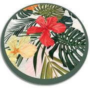 Dywany - Modny uniwersalny dywan okrągły winylowy rajskie kwiaty fi50 cm - miniaturka - grafika 1